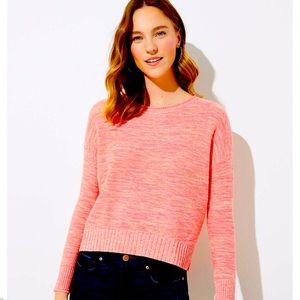 Loft high-to-low knit cropped sweater